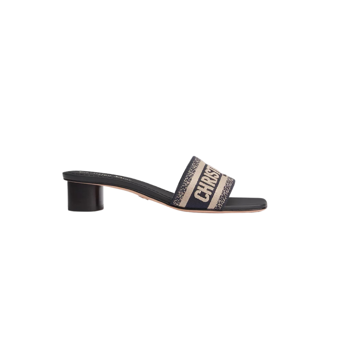 Dway Heeled Slide Deep Blue Embroidered Cotton 2026 | Drip Kickz Dway Heeled Slide Deep Blue Embroidered Cotton