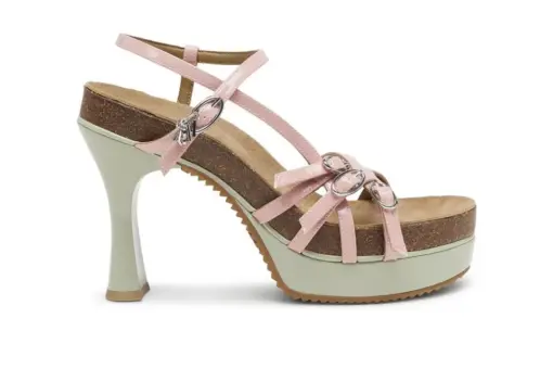 DIESEL Woodstock Strappy Platform Sandals Glossy Pu