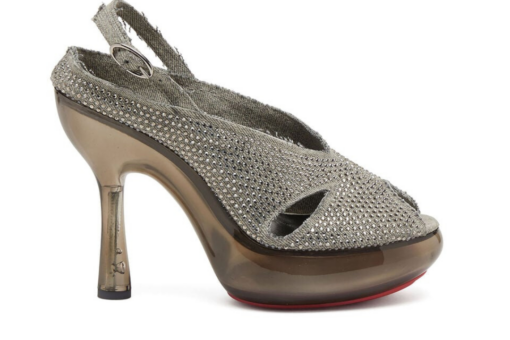 DIESEL Platform Sandals Crystal Denim Plexiglass