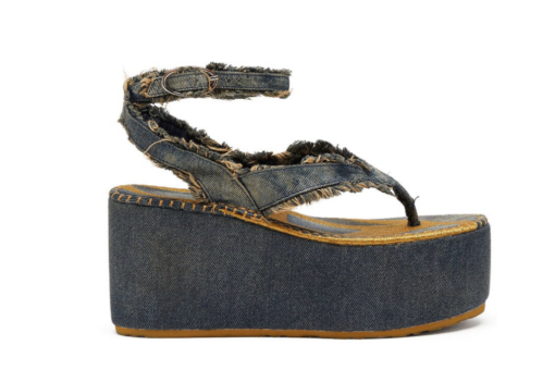 DIESEL Sandals Denim Frayed Details