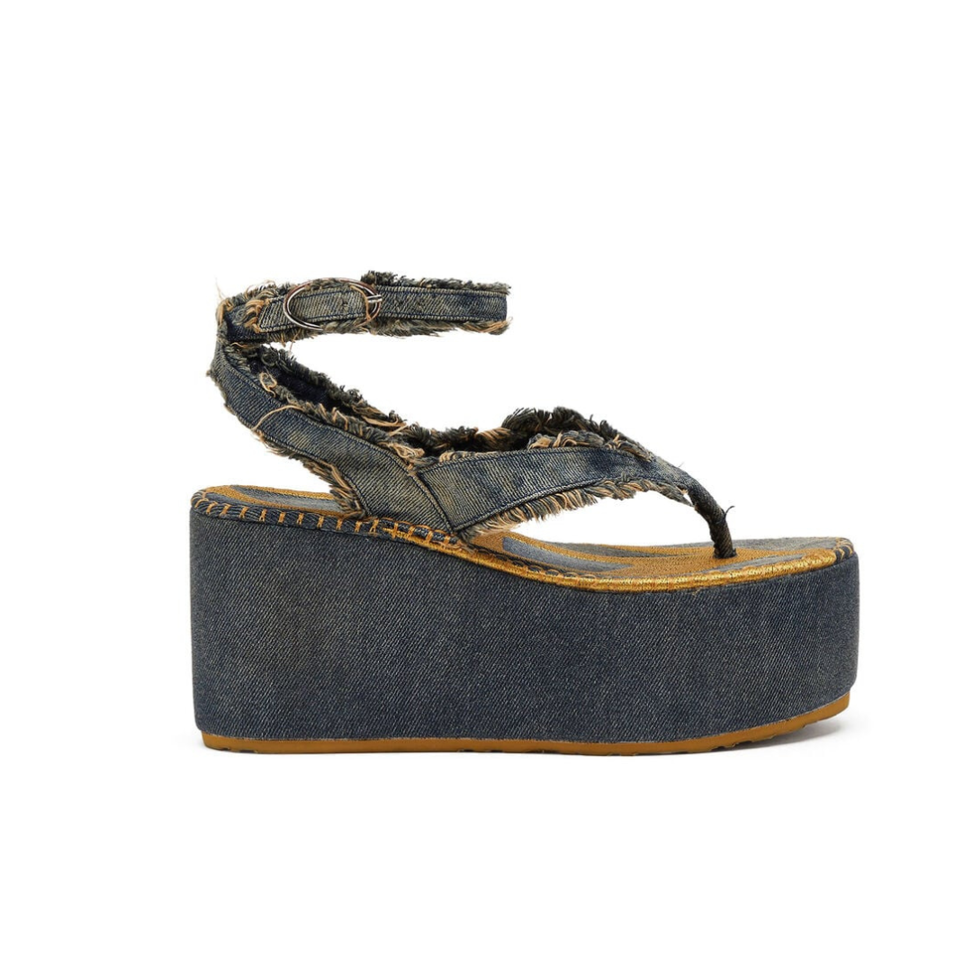 DIESEL Sandals Denim Frayed Details 2026 | Drip Kickz DIESEL Sandals Denim Frayed Details