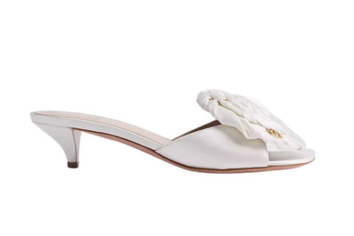 Aurore Heeled Sandal White Satin