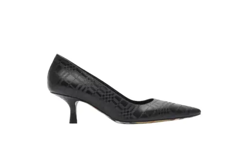Burberry Check Leather Dame Low Pumps