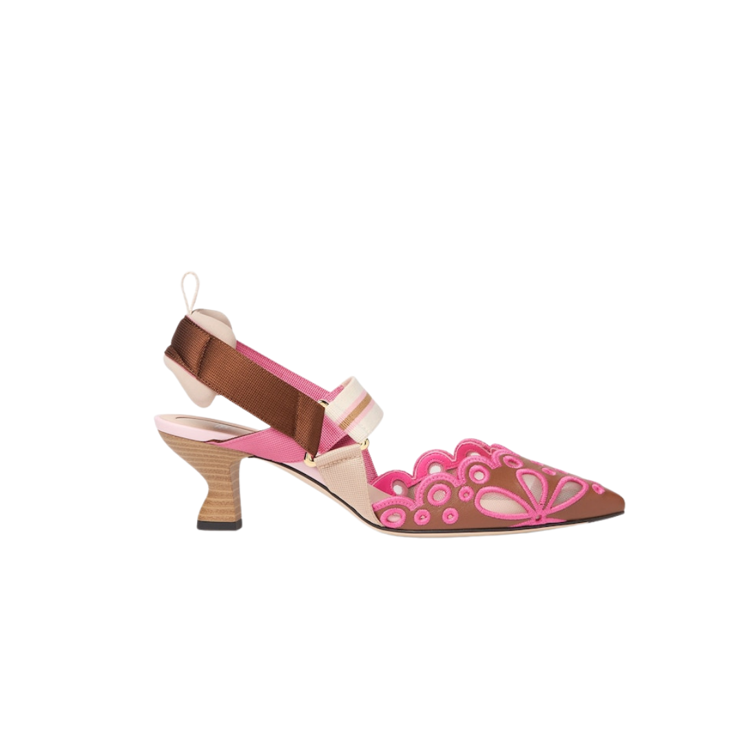 Fendi Colibrì Brown Leather Medium-Heeled Slingbacks 2026 | Drip Kickz Fendi Colibrì Brown Leather Medium-Heeled Slingbacks