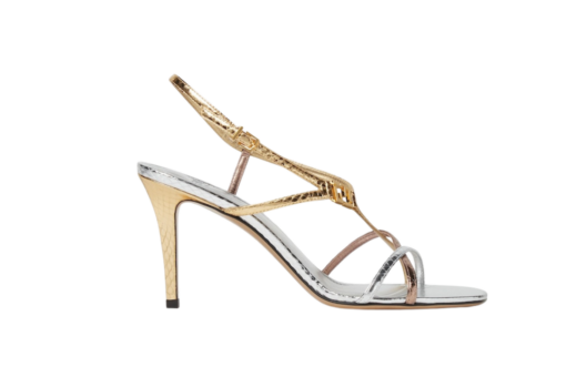 Fendi Fendi Ffold Multicolor Metallic Ayers High-Heeled Sandals