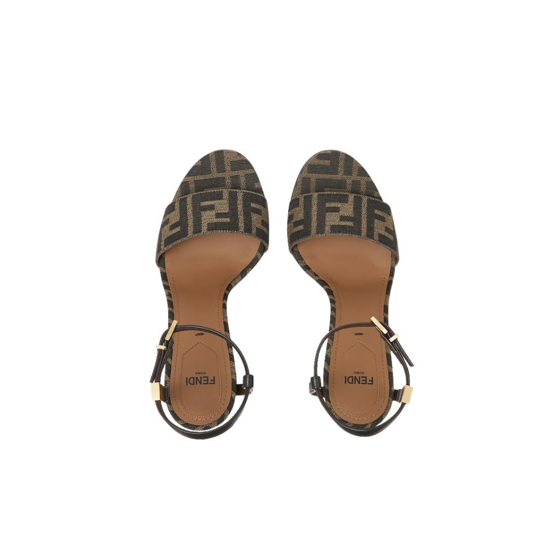 Fendi Delfina Brown Fabric High-Heeled Sandals 2026 | Drip Kickz Fendi Delfina Brown Fabric High-Heeled Sandals - Image 2