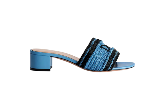 Dioriviera Woven Heeled Slide Sky Blue