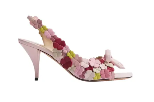 Bow Heeled Slingback Sandal Pink Fairytale