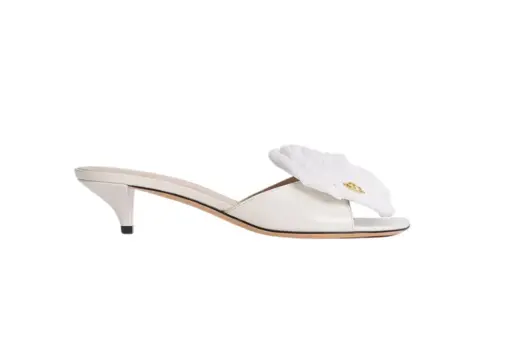 Aurore Heeled Sandal White Lambskin