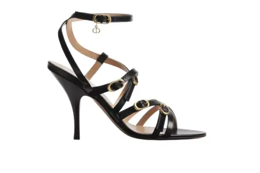 Heeled Sandal Black Calfskin