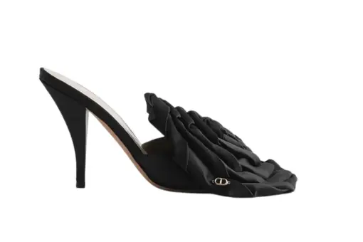 Aurore Heeled Sandal Black Satin