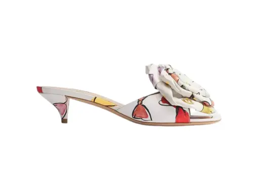 Aurore Heeled Sandal White Technical Twill