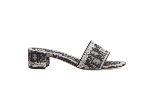Dentelle Heeled Slide Blue
