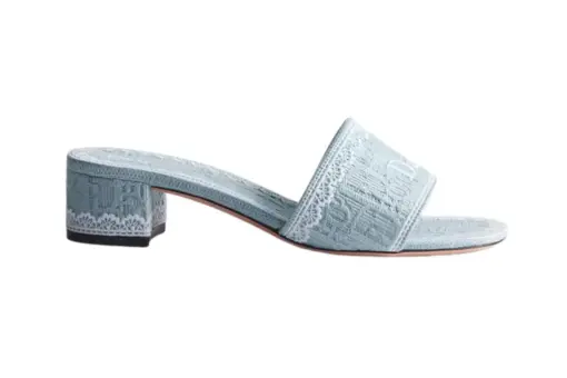Dentelle Heeled Slide Sky Blue