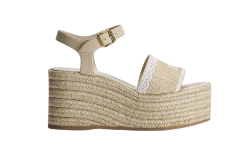 Dentelle Wedge Sandal Trench Oblique