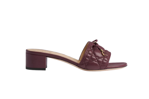 Cannage Heeled Slide Hermitage Red