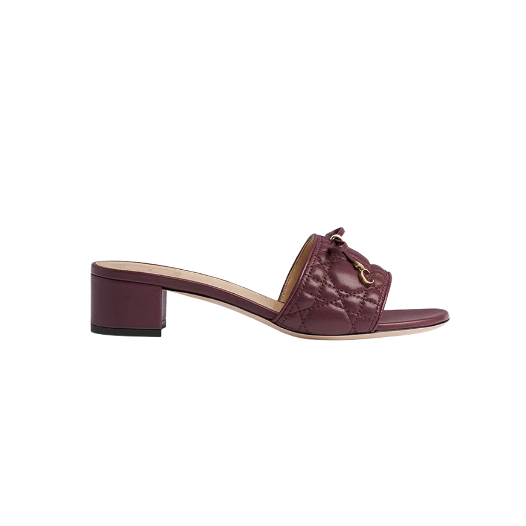 Cannage Heeled Slide Hermitage Red 2026 | Drip Kickz Cannage Heeled Slide Hermitage Red