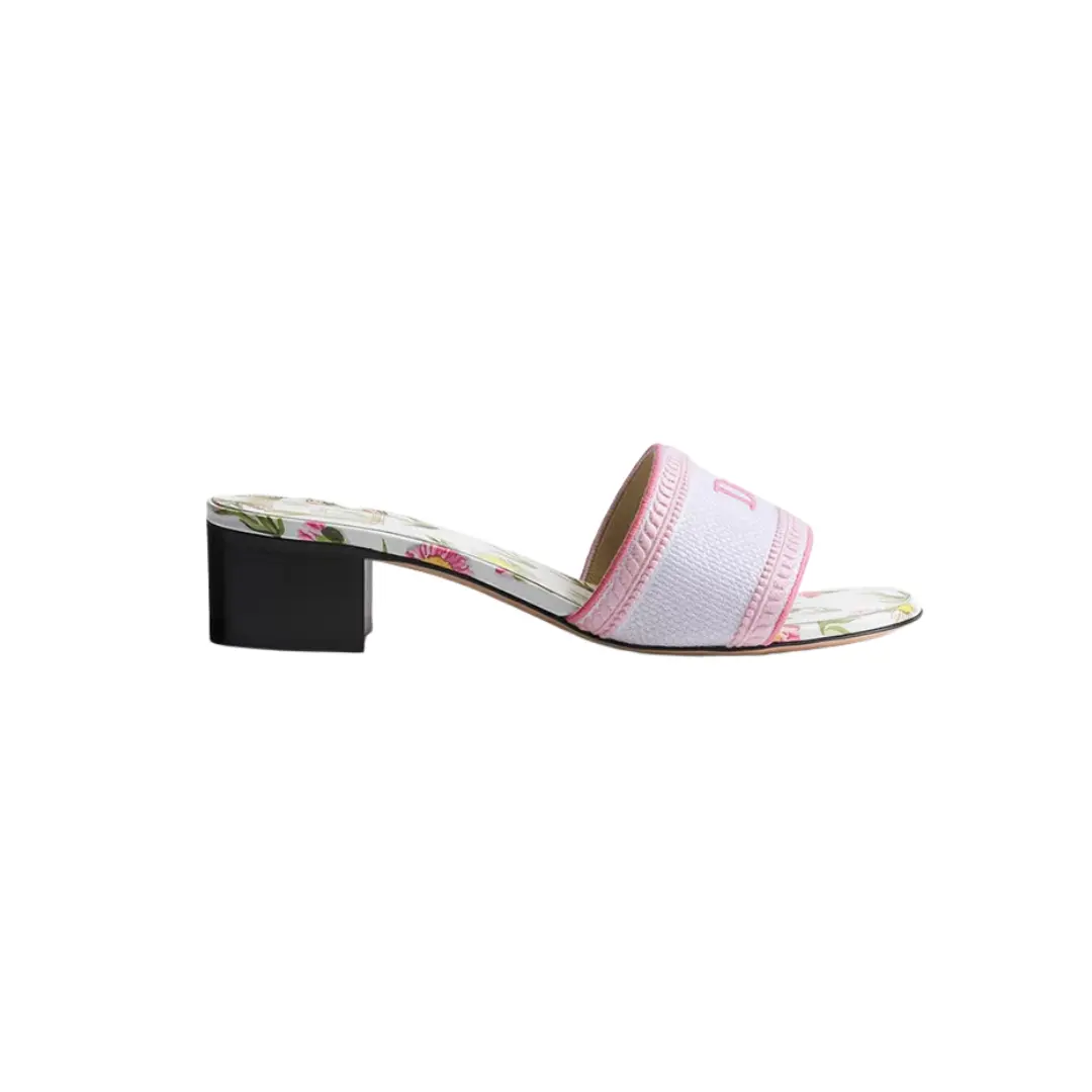Heeled Slide White Songe Pink 2026 | Drip Kickz Heeled Slide White Songe Pink