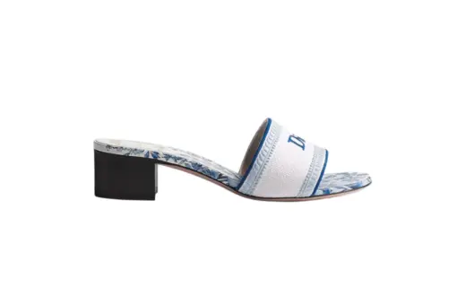 Dway Heeled Slide White & Blue