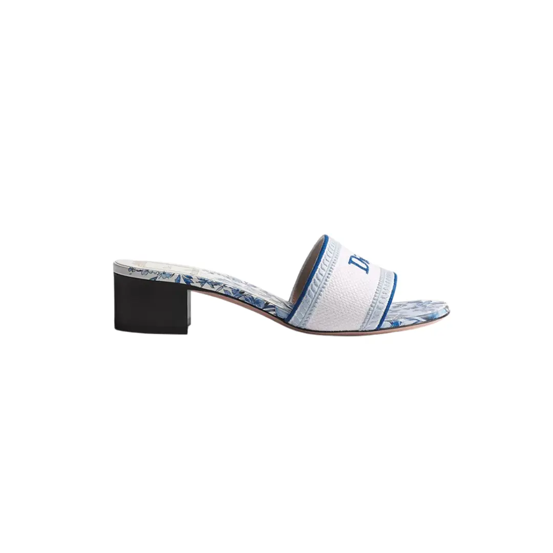 Dway Heeled Slide White & Blue 2026 | Drip Kickz Dway Heeled Slide White & Blue