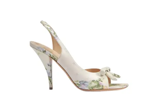Bow Heeled Slingback Sandal Multicolor