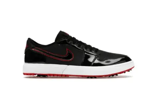 Air Jordan 1 Low Golf Spiked Bred Black Patent