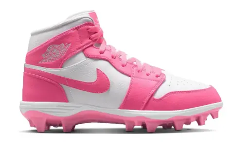 Air Jordan 1 Mid TD Cleat Digital Pink White
