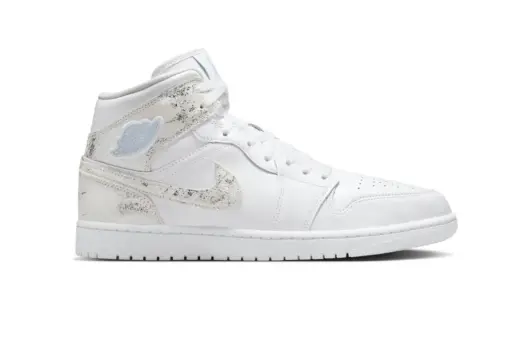 Air Jordan 1 Mid SE Distressed White Field Silver