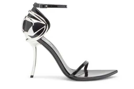 DIESEL Ten&half-Stiletto Sandals Patent Leather Satin