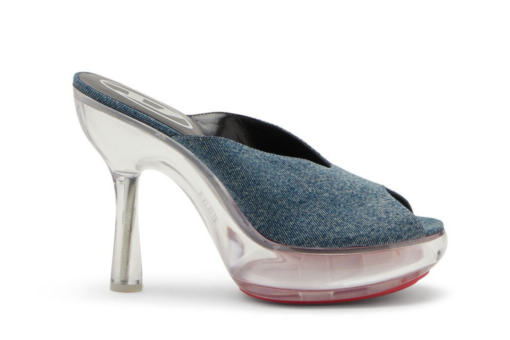 DIESEL Platform Mules Denim Plexiglass