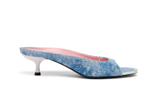 DIESEL Low Denim Mule Floating Oval D