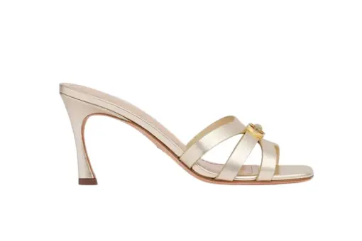 30M Heeled Slide Gold-Tone Laminated Calfskin