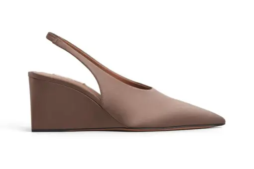 Alaïa Clogs Wedge Slingbacks Patent Calfskin Chestnut