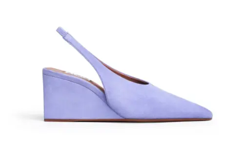 Alaïa Clogs Wedge Slingbacks Patent Lilac Calfskin