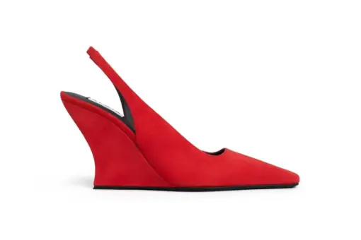 Alaïa Wave Slingbacks Suede Burnt Orange