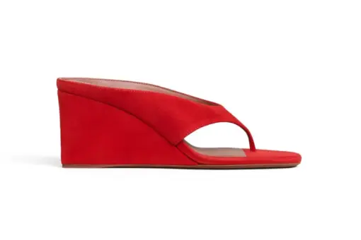 Alaïa Cube Thong Mules Suede Burnt Orange
