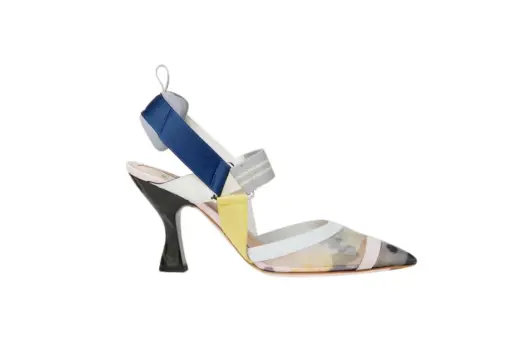 Fendi Colibrì Multicolored Mesh High-Heeled Slingbacks