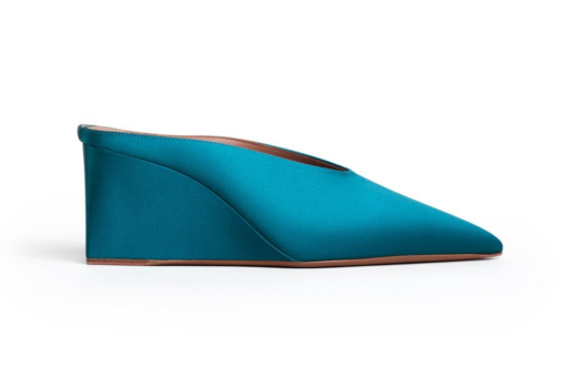Alaïa Cube Mules Satin Emerald