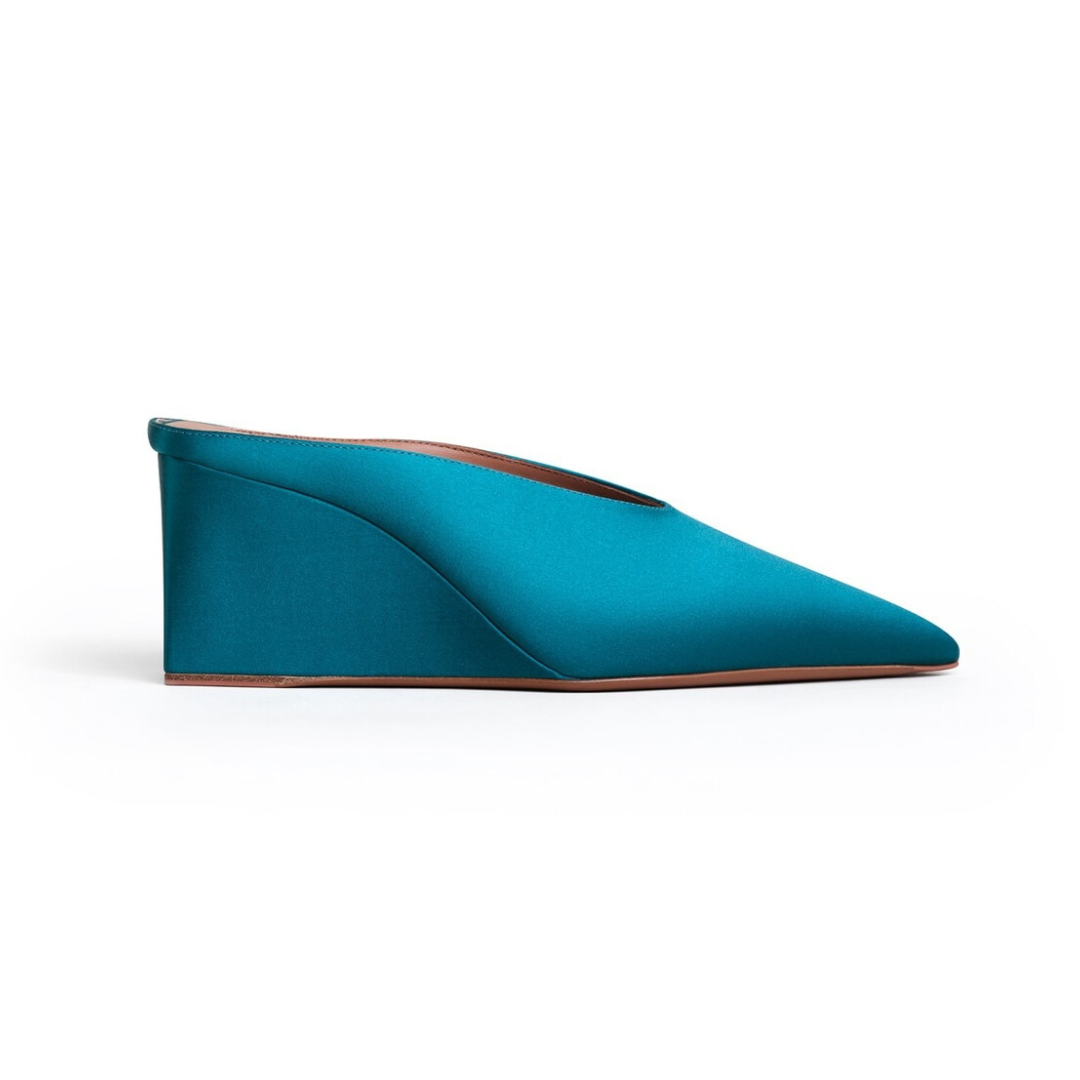Alaïa Cube Mules Satin Emerald 2026 | Drip Kickz Alaïa Cube Mules Satin Emerald