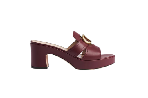 30 Montaigne Platform Slide Hermitage Red Calfskin