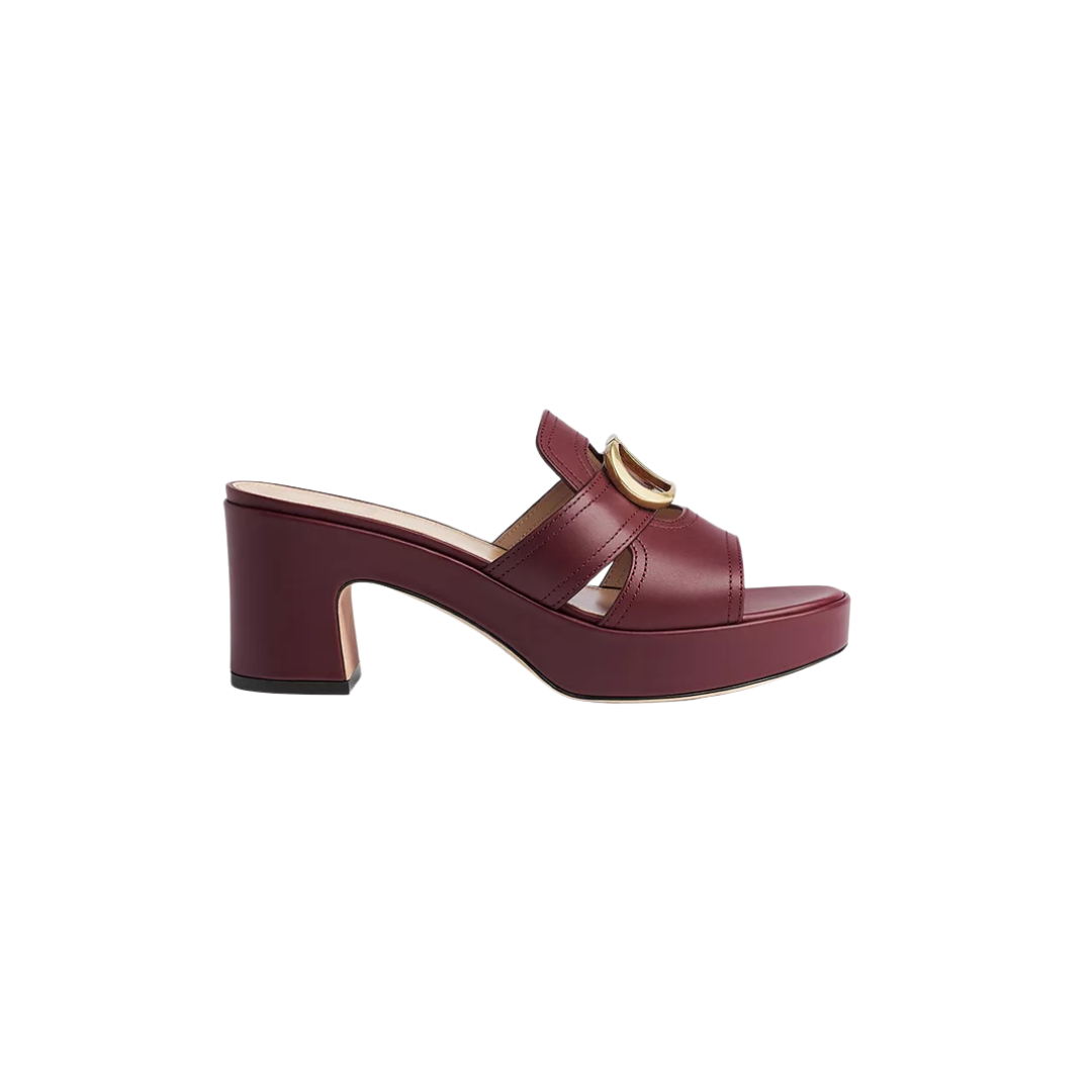 30 Montaigne Platform Slide Hermitage Red Calfskin 2026 | Drip Kickz 30 Montaigne Platform Slide Hermitage Red Calfskin