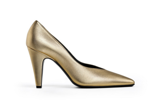 Alaïa Cone Pumps Laminated Leather Yellow Gold Metals