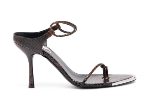 DIESEL Thin Cord Sandals Croc-Effect Leather