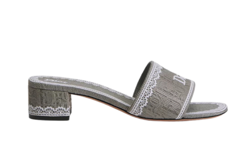 Dentelle Heeled Slide Trianon Gray