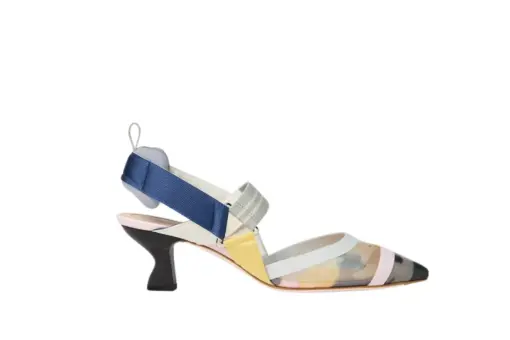 Fendi Colibrì Multicolor Mesh Medium-Heeled Slingbacks
