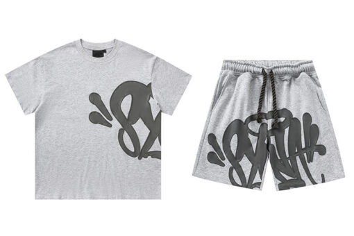 Syna World Grey Logo Twin Set T Shirt Shorts Graffiti Style