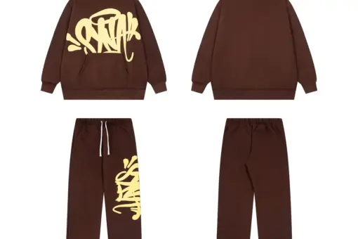 Syna World Foaming Letters Tracksuit Set Royal Brown