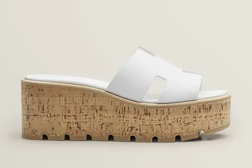 Hermes Eze 30 Sandal Heel Blanc - 40