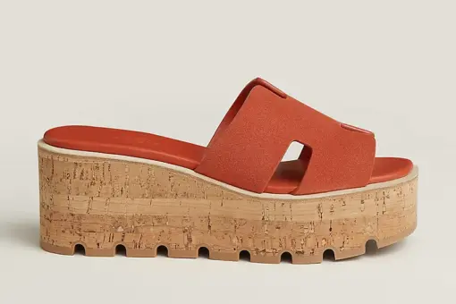 Hermes Eze 30 Sandal Heel Marron Brique - 40