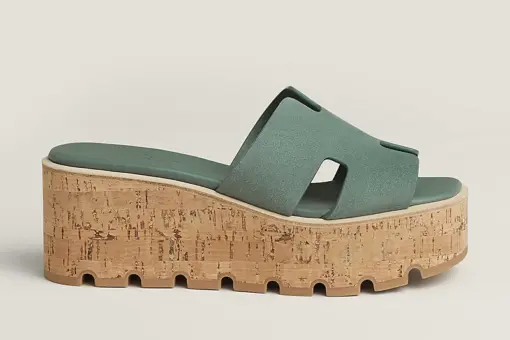 Hermes Eze 30 Sandal Heel Vert Cèdre - 38